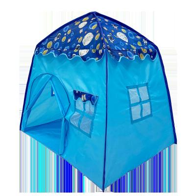 China Toy Kids Indoor Playhouse Tent Soft Foldable Window Castle Blue Teepee Tent For Children for sale