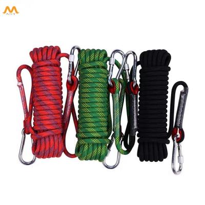 China Nylon Outdoor High Strength Climbing Rope Escape Static Rope Climbing Rope With Hooks for sale