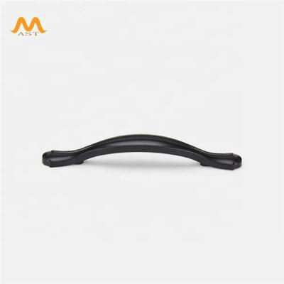 China Zero Black Zinc Alloy Handle Furniture Hardware Solid Modern Simple Cabinet Wardrobe Door Handle for sale