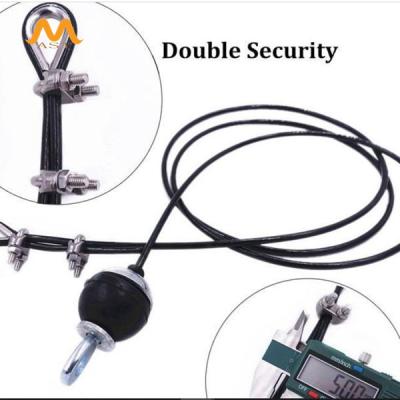 China Gym Rubber Cable Cable Wire Accessory Fixture With Clamp for sale