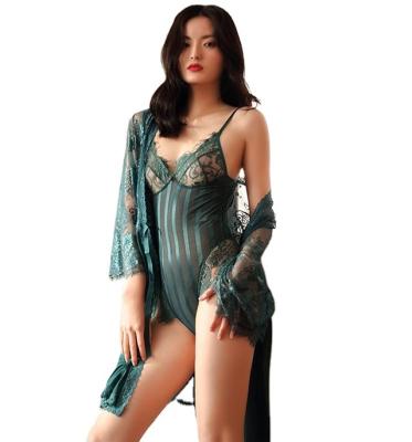 China Sexy Transparent Lace Nightdress Pajamas Sleepwear Women QUICK DRY Nightgowns Pajamas for sale