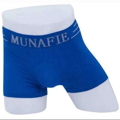 China Breathable Munafie Printed Letter Sport Soft Good Elasticity Underwear Seamless Mens Boxer Briefs for sale