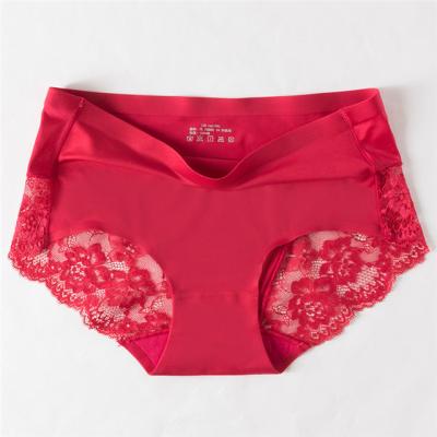 China High Quality Ice Silk Breathable Satin Underwear Seamless Women's Panties for sale