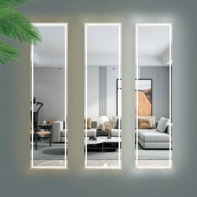 China Modern High Quality Furniture Decorative Mirror Wall Mounted Backlit Floor Full Length Espejo Led Dressing Mirror Illuminated Rectangle for sale