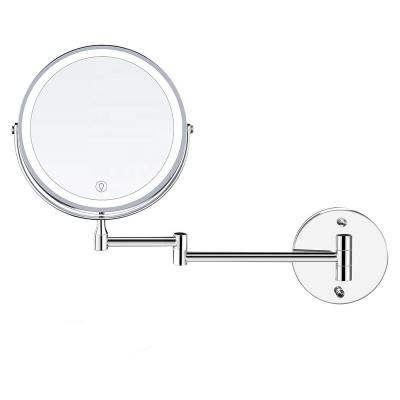 China Modern Modern Style Professional Led Mirror Lights Silver Round Family Makeup Mirror And HD Silver Desktop Makeup Mirror For Bedroom for sale