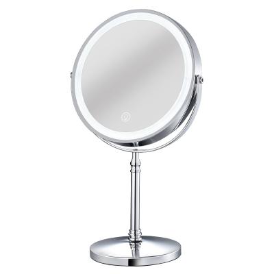 China Modern Hot Selling Fashion Manufacturer Desktop Bathroom Mirror Led Lighted Dimmer Vanity Smart Makeup Mirror for sale