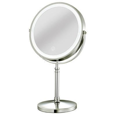 China Modern Hot selling Classical Makeup Mirror With Stand Frame Desktop Vanity Mirror Travel illuminated Led Mirror Lights For Bath Room for sale