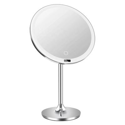 China Modern Customized Led Lighting Mirror Double Side Magnifying Mirror Durable Cosmetic Mirror 360 Rotate for sale