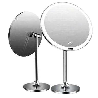 China Modern Hot selling Classical Makeup Mirror With Stand Frame Desktop Vanity Mirror Travel illuminated Led Mirror Lights For Bath Room for sale