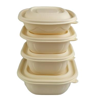 China Disposable Eco Friendly Stocked Biodegradable Take Away Food Container Corn Starch Disposable Lunch Box for sale