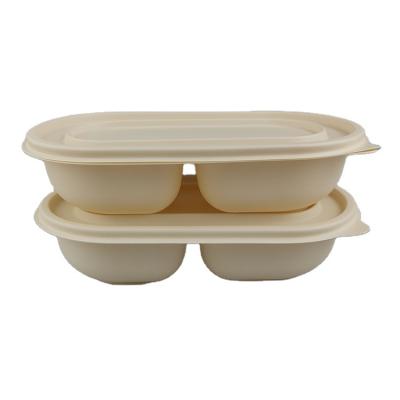 China Disposable Eco Friendly Stocked Biodegradable Eco Biodegradable Corn Starch Food Container Disposable Clamshell Lunch Bento Box for sale