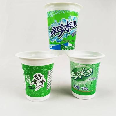 China Disposable  beverage cup 10oz 300ml customized disposable injection PP IML plastic cup used for beverage milk soy milk mung bean paste for sale