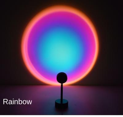 China Environmental Protection LED Sunset Lamp Boat Halo Spotlight RGB Single Color Decorated Floor Lamp Soft Rainbow Sunset Lamp Newly Arrived Rk Robot for sale