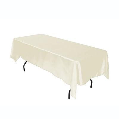 China Waterproof Silk Linen Table Cloth Rectangle Wedding Banquet Polyester Wedding Banquet Table Cover White Table Cloth for sale