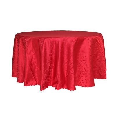 China Restaurant Waterproof Wedding Table Cloth Round Decoration Simple Solid Color Polyester For High End Hotels for sale