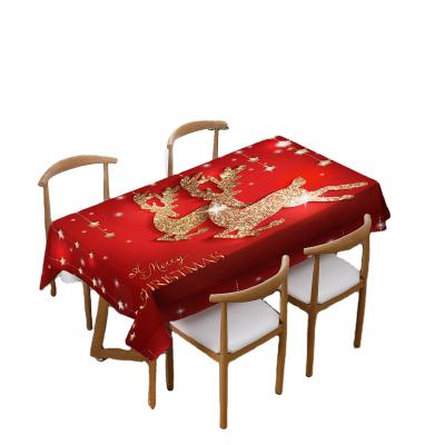 China Wholesale Waterproof Rectangle Logo Stretchable Cover Outdoor Party Banquet Vendor Tablecloth Wedding Fancy Table Cloth for sale