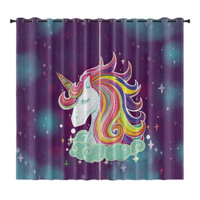 China European and American style unicorn series thickened sunscreen heat insulation, full blackout high-precision curtains for sale