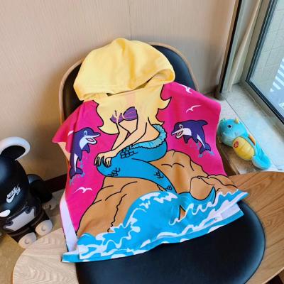 China New Hooded Style QUICK DRY Bathrobe Baby Towel Soft Absorbent Beach Towel for sale