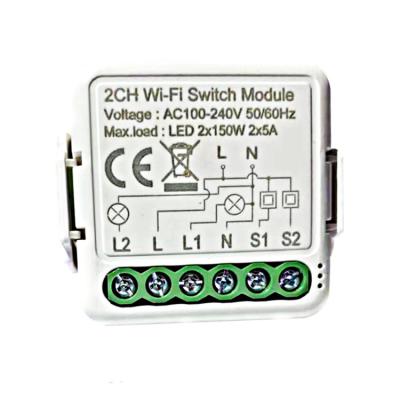 China Tuya MINI Wifi Smart Switch Home Switch Module 110-240V Timer Lamp Switch Voice Control 2 Smart Strip Control For Alexa,Google Home for sale