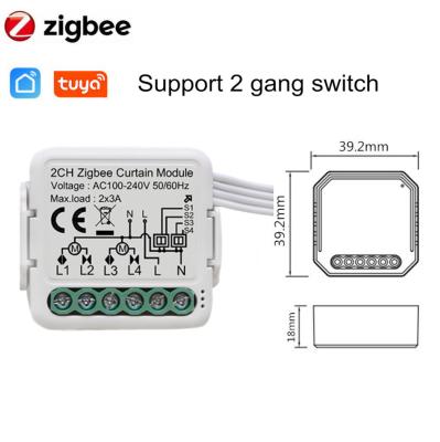 China Home Blind Switch 2 Band Tuya Zigbee Wifi Smart Switch Relay Module Roll Breaker Roller Motor Google Alexa Voice Control Smart Home Switch for sale