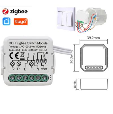 China Tuya Zigbee Home Switch Wifi Switch 1/2/3/4 Way GangBreaker Smart Home Switch Smart Module Smart Home Switch Tuya Life App With Alexa Google for sale