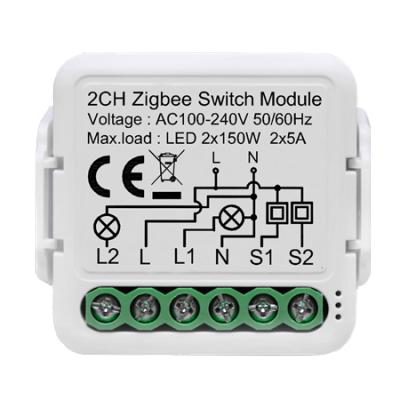 China Home Switch 2 Band Automation Smart Home Switch Zigbee 3.0 Smart Home Switch Tuya 10A APP Remote Control AC100-240V for sale