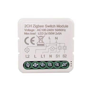 China Tuya ZigBee 3.0 Smart Home Switch Light 10A Mini Automation Module DIY Breaker Supports 2 Way Control for Alexa, Google Home for sale