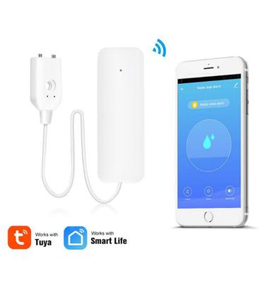 China Tuya Bathroom Home Alarm Water Leak Alarm WIFI Water Leak Sensor Detector For Flood Alert Overflow Security Alarm System for sale