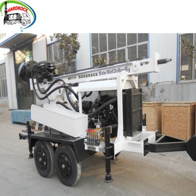 China Portable Water Well Drill Rig Trailer Mounted Water Well Rig Drilling Machine Diameter 100m 200m 300m 400m 30cm for sale