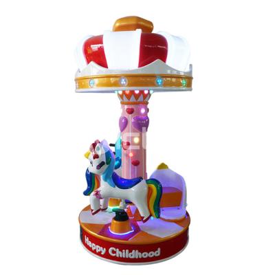 China Fiberglass Kids Amusement Equipment Happy Childhood Merry Arcade Carousel Indoor Ride 3 People Rides for sale