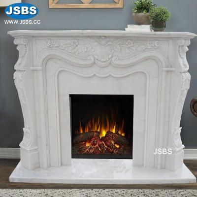 China Cheap Modern Design Kamin Indoor Decorative White Marble for sale