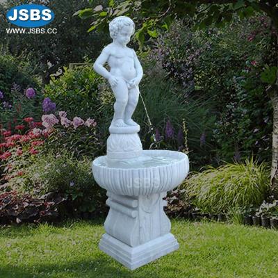 China Modern Decorative White Marble Manneken Piss Fountain Statue for sale