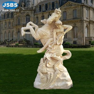 China Rustic white natural stone Roman greek emperor statue sculpture for castle decoration for sale