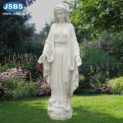 China Vivid Western Hand Carved Marble Statue of Mother Mary for sale