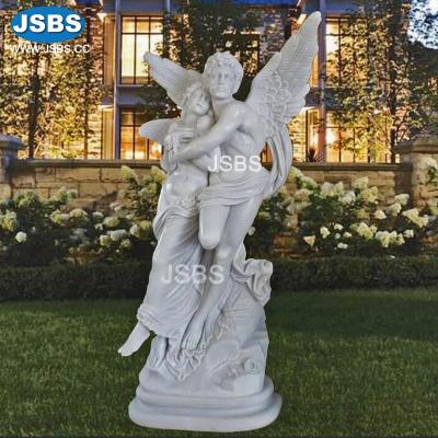 China Vivid White Marble Carved Art Sculpture Famous Cupid And Psyche Statue for sale