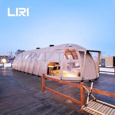 China Winter Luxury Panorama Geometric Dome Glamping Tents with Shower and Toilet for sale