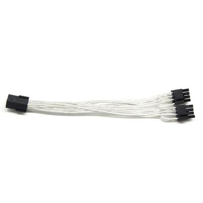 China COMPUTER PCI-E PCIE 6 Pin Male To Left 2 Dual (6+2) 8 Pin 18AWG GPU Graphics Card Power Cable Female Extension Cable For DIY PC for sale