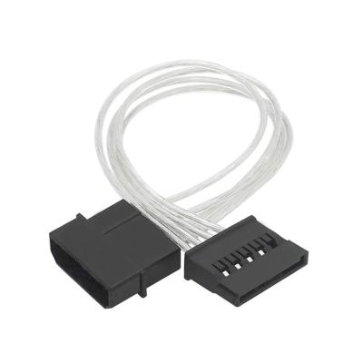 China COMPUTER 4pin IDE To SATA 15pin Hard Drive HDD SSD Power Supply Cable Tie Down Silver Hard Drive Extension Cable For DIY Computer for sale