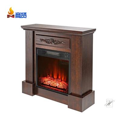 China 18 Inch Insert Wood Mantel Hotel TV Cabinet Artificial Electric Fireplace Heater for sale