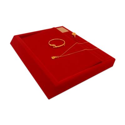 China Roter Samt innerhalb Baumwollflanell-Schmuck-Anzeigen-Behälters 15*8*5cm zu verkaufen