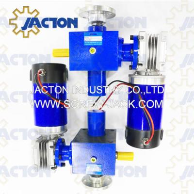 China Factory 25 KN 2.5 Ton 50mm Electric Motorized Screw Jack With 125w DC 24V Worm Gear Motor Reducer RV030 for sale