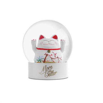 China Resin Jesus Love Me Mini Resin Custom Snow Globe With Lucky Cat for sale