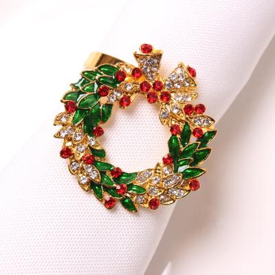 China Wholesale Cheap Stocked Metal Gold Silver Christmas Napkin Rings For Wedding Decoration for sale