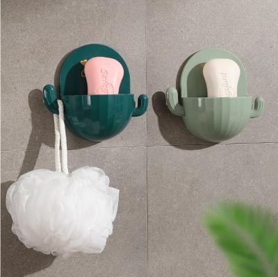 China Soap Dry Easy Dry High Quality Colorful Waterproof Colored Mount Plastic Bathroom Soap Storage Adhesive Holder for sale