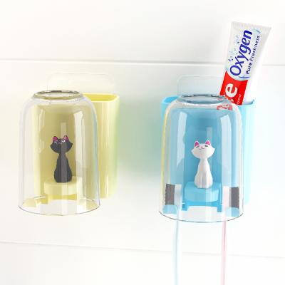 China Sustainable Cartoon Toothbrush Holder Bathroom Set Accessories Luxury Sets Color Box Sustainable Not Support Daily 9.2*14*11.4cm 48pcs for sale