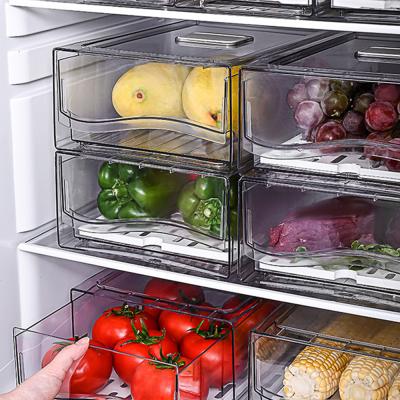 China Food Storage Containers Fridge Fridge Stored Organizer Keeper Drawers with Lids for Veggie, Fruits and Vegetables for sale