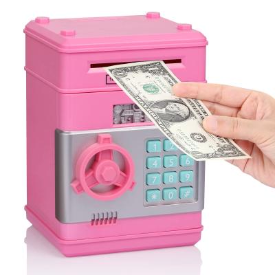 China Mini Auto-rolling Atmosphere Password Home Money Safe Creative Painted Piggy Bank Children's Electronic Piggy Bank Toy for sale