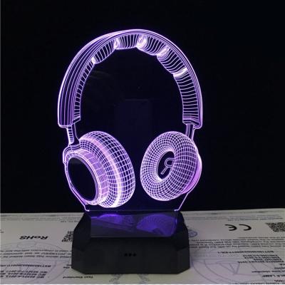 China Modern 3D Stereo Night Light Charging Simple Hot Selling Bedroom Creative Bedside Night Light Custom Light for sale