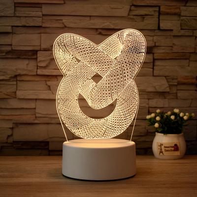 China New USB Creative Visual Light Children's Gift LED 3d Atmosphere Table Lamp Small Night Light Modern Small for sale