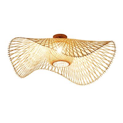 China Creative Personality Japanese Style Bamboo Woven Southeast Asian Lamps New Chinese Style Modern Ceiling Lamp Restaurant Ceiling Lights for sale